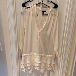 Banana Republic crepe tiered ruffle shirtdress